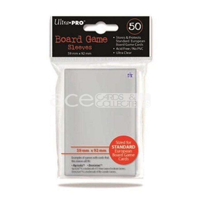 Ultra PRO Board Game Card Sleeve 50ct Standard European Size [59mm X 92mm] (Clear)-Ultra PRO-Ace Cards &amp; Collectibles