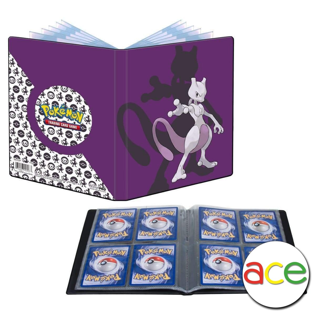 Ultra PRO Card Album Pokemon - 4-Pocket Portfolio &quot;Mewtwo&quot;-Ultra PRO-Ace Cards &amp; Collectibles