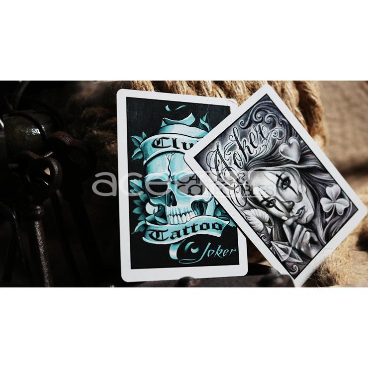 Bicycle Club Tattoo Playing Cards-Blue-United States Playing Cards Company-Ace Cards &amp; Collectibles