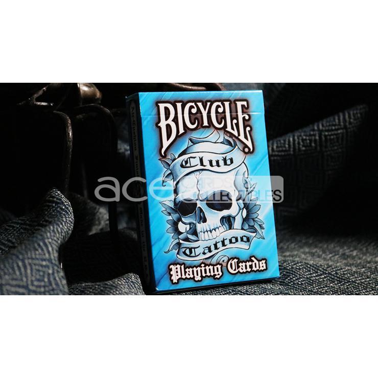 Bicycle Club Tattoo Playing Cards-Blue-United States Playing Cards Company-Ace Cards & Collectibles