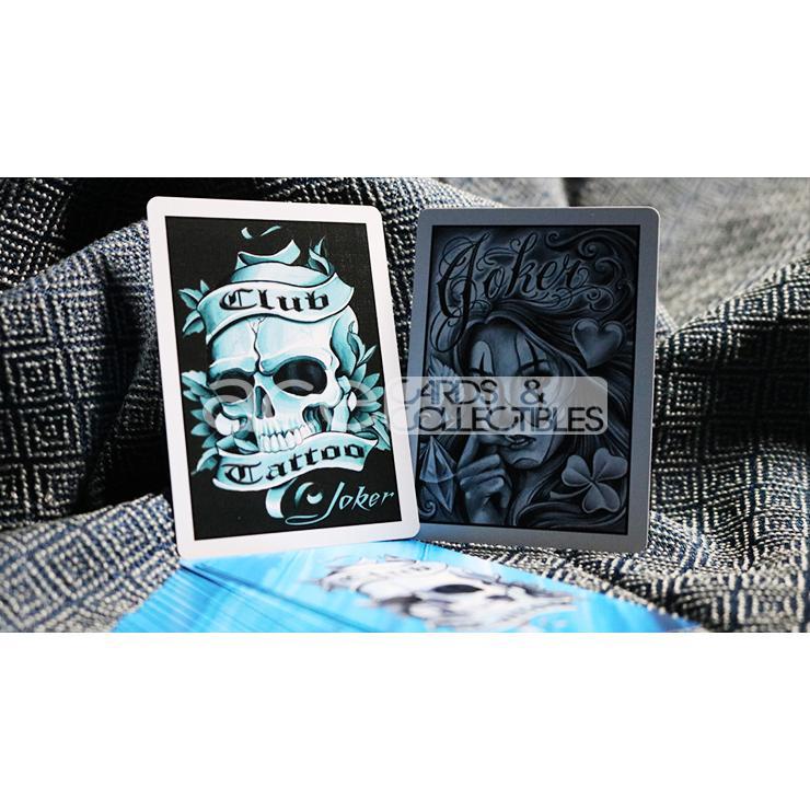 Bicycle Club Tattoo Playing Cards-Blue-United States Playing Cards Company-Ace Cards &amp; Collectibles