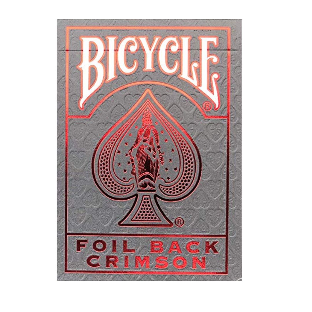 Bicycle Foil Back Playing Cards-Crimson (Red)-United States Playing Cards Company-Ace Cards &amp; Collectibles