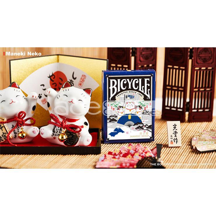 Bicycle Maneki Neko Playing Cards-Blue-United States Playing Cards Company-Ace Cards &amp; Collectibles