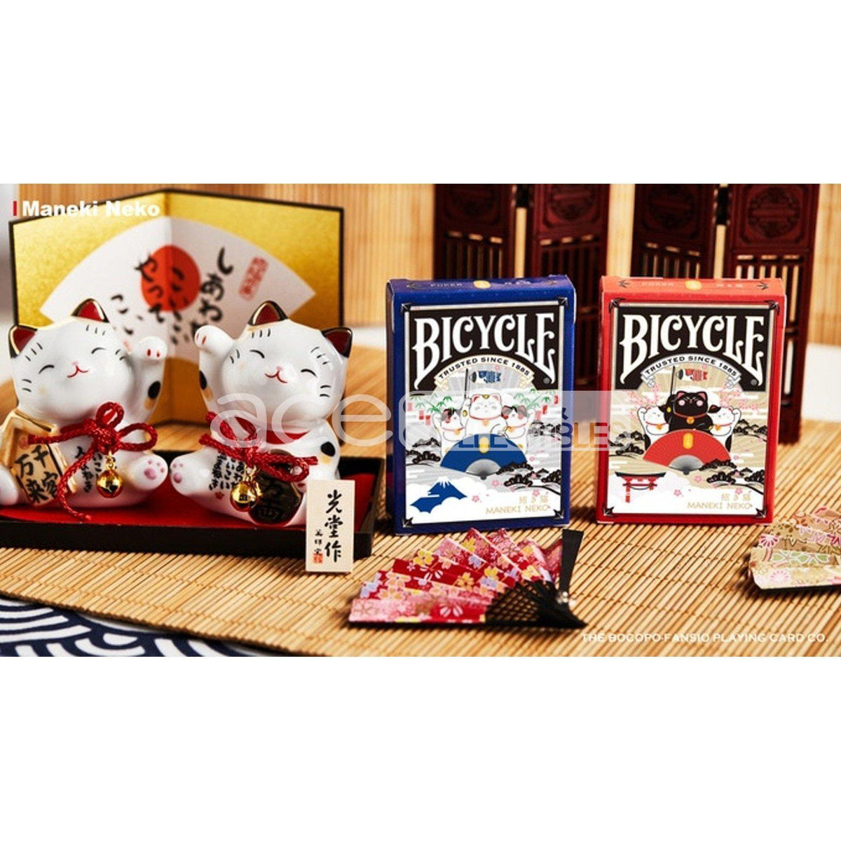 Bicycle Maneki Neko Playing Cards-Red-United States Playing Cards Company-Ace Cards &amp; Collectibles