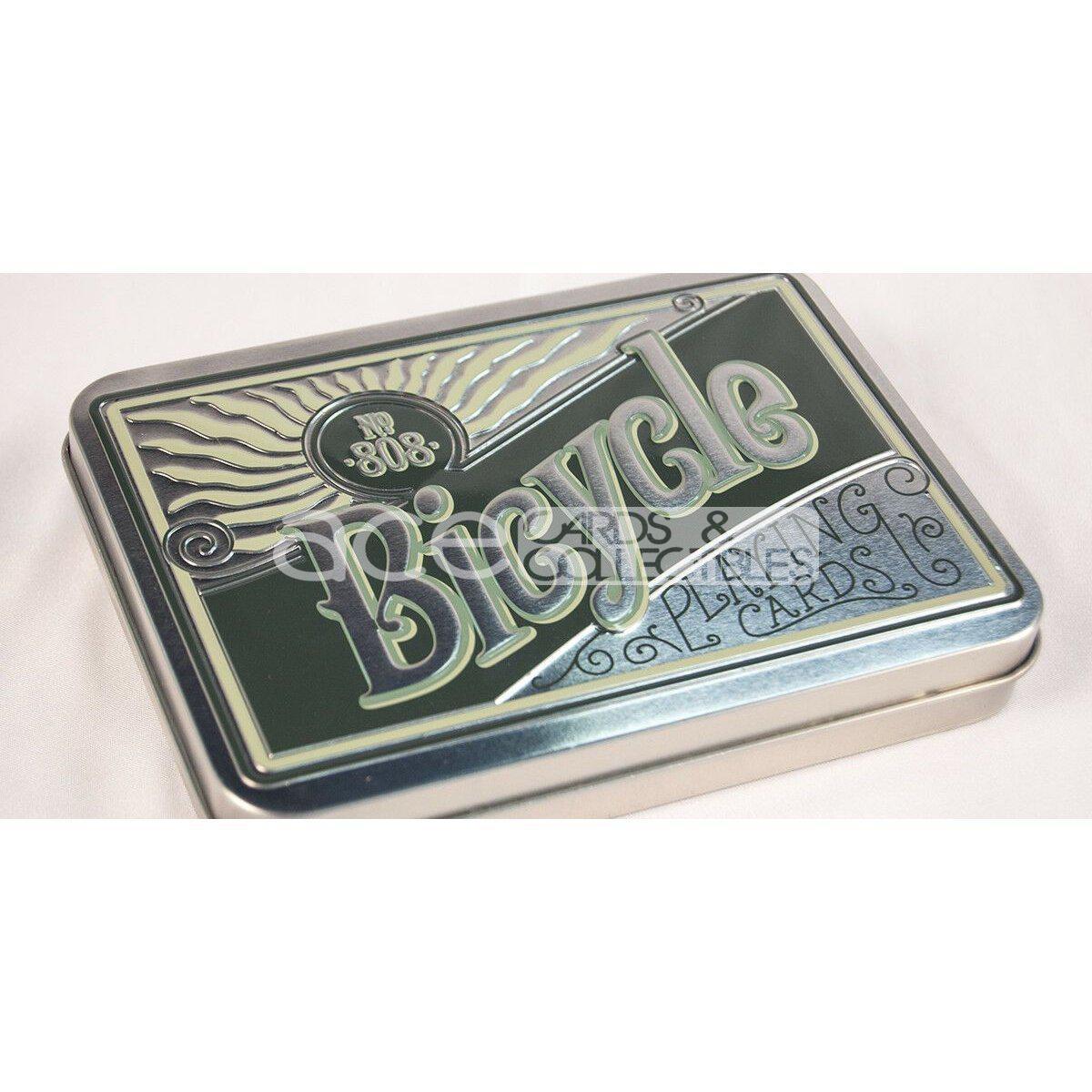Bicycle Retro Tin Collector Tin 2 Premium Deck (Autocycle Green &amp; Purple) Playing Cards-United States Playing Cards Company-Ace Cards &amp; Collectibles