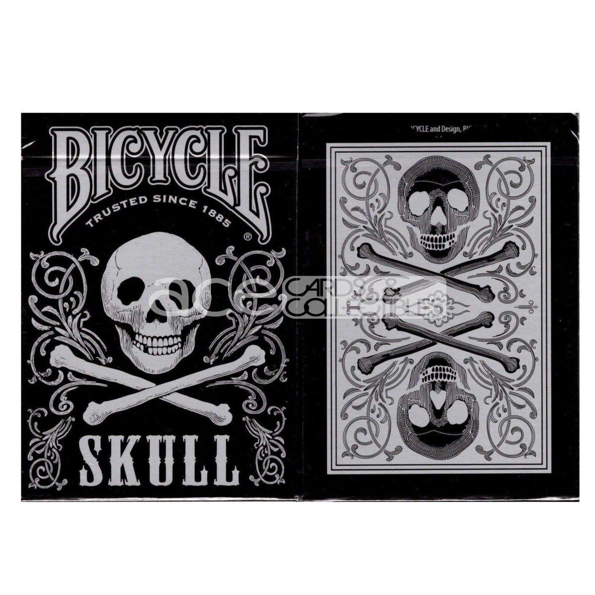 Bicycle Skull Playing Cards-Black-United States Playing Cards Company-Ace Cards & Collectibles