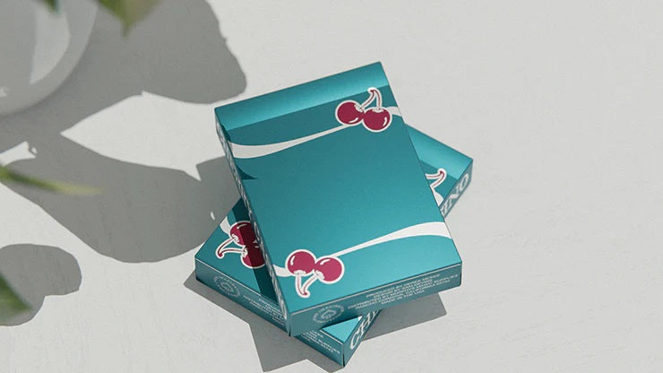 Cherry Casino Playing Cards-Tropicana Teal-United States Playing Cards Company-Ace Cards &amp; Collectibles