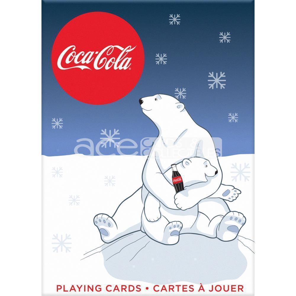 Coca-Cola Holiday Polar Bear Playing Cards-Blue-United States Playing Cards Company-Ace Cards &amp; Collectibles