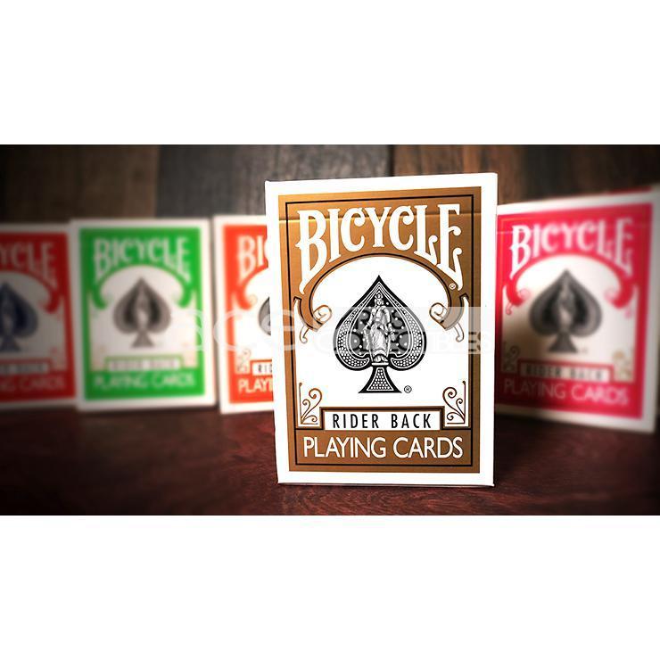 Colored Bicycle Rider Back Standard Size Playing Cards-Gold-United States Playing Cards Company-Ace Cards &amp; Collectibles