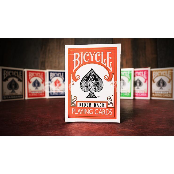 Colored Bicycle Rider Back Standard Size Playing Cards-Orange-United States Playing Cards Company-Ace Cards &amp; Collectibles