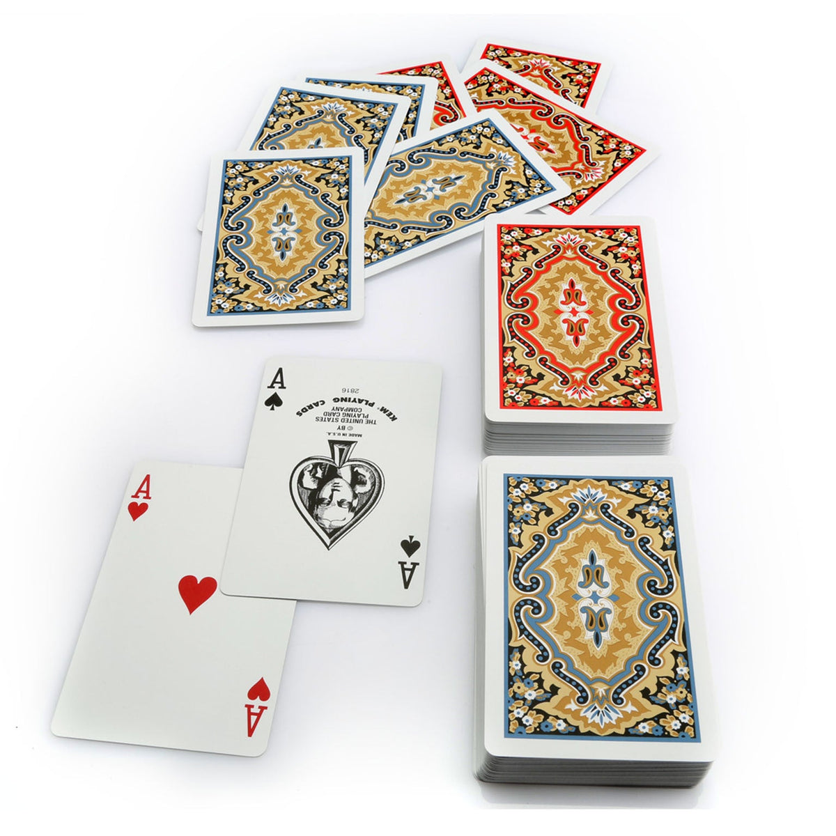 KEM Paisley (Red/Blue) - Narrow Standard Playing Cards-United States Playing Cards Company-Ace Cards &amp; Collectibles