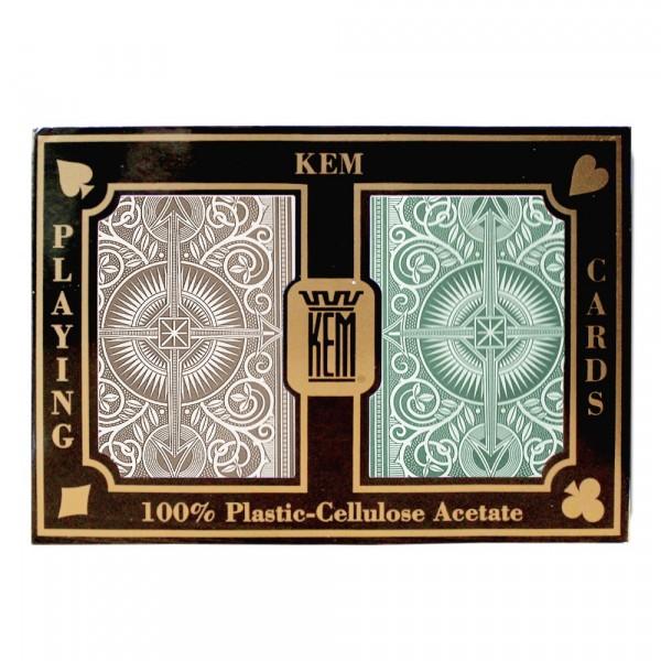 Kem Arrow (Green/Brown) - Narrow Standard Playing Cards-United States Playing Cards Company-Ace Cards &amp; Collectibles