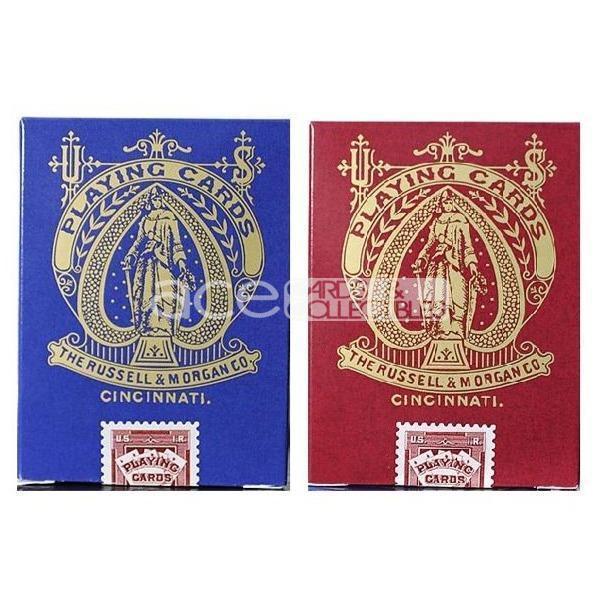 Late 19th Century Square Faro Limited Edition Playing Cards-Red-United States Playing Cards Company-Ace Cards & Collectibles