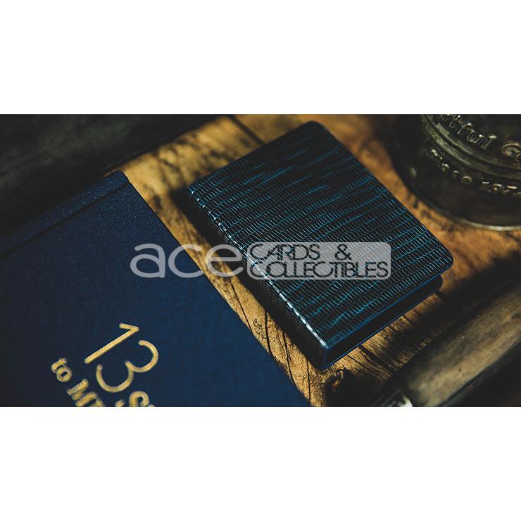 Lizard Grain Leather Clip (Black/Blue) By TCC-United States Playing Cards Company-Ace Cards & Collectibles