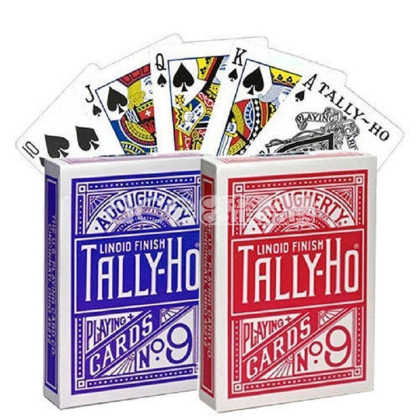 Tally-Ho Fan Back Playing Cards-Blue-United States Playing Cards Company-Ace Cards & Collectibles