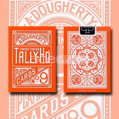 Tally-Ho No.9 Reverse Fan Back (Orange) Playing Cards-United States Playing Cards Company-Ace Cards & Collectibles