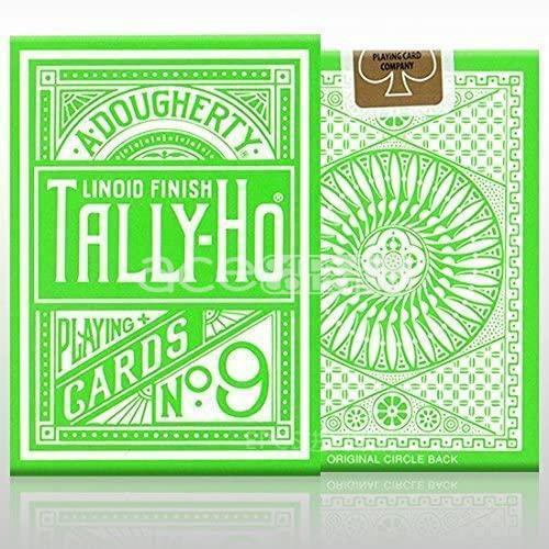 Tally-Ho Reverse Circle Back Playing Cards-Green-United States Playing Cards Company-Ace Cards & Collectibles