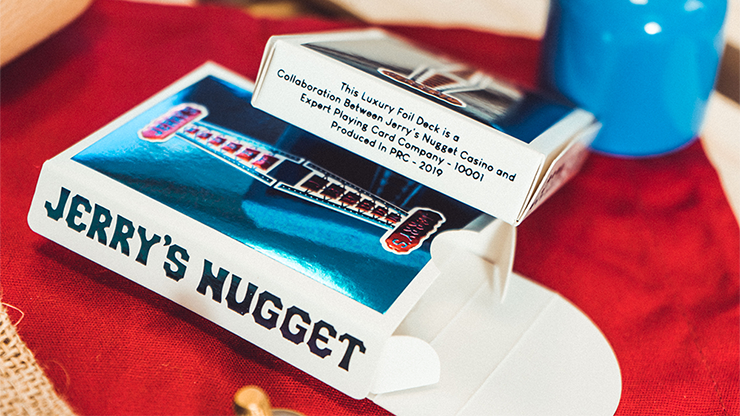 Vintage Feel Jerry&#39;s Nuggets Blue Foil Playing Cards-United States Playing Cards Company-Ace Cards &amp; Collectibles