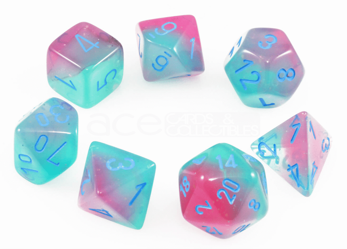 Chessex Lab Dice Gemini Polyhedral 7pcs Dice (Pink/Blue) [CHX30023]
